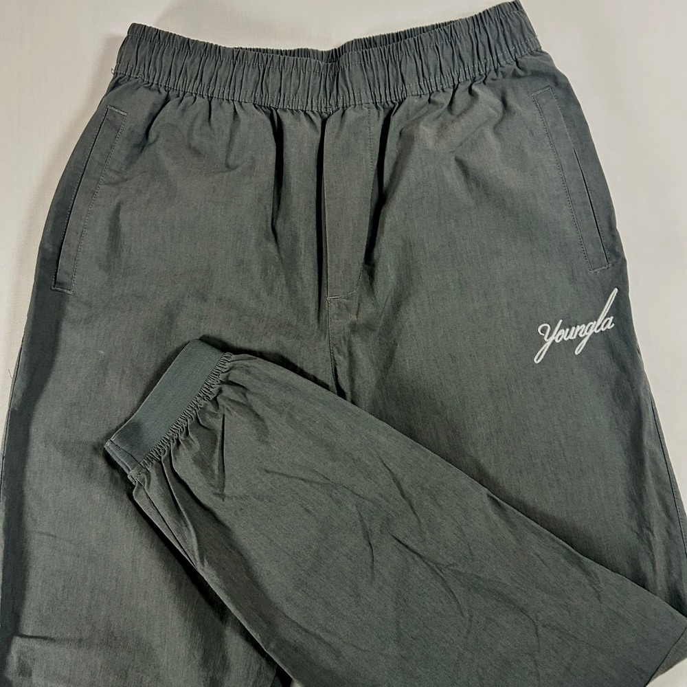 YoungLA Jogger Pants Mens M Gray Elastic Waist Cotton Blend Athletic Gym